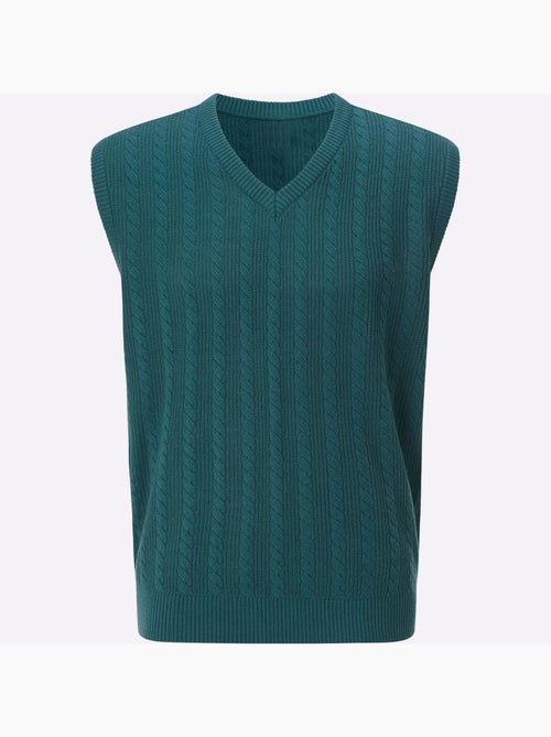 Pull sans manches fabriqué à partir de matériaux recyclés - taille standard - moda vilona - Kiabi Pull sans manches fabriqué à partir de matériaux recyclés - taille standard - moda vilona - Kiabi
