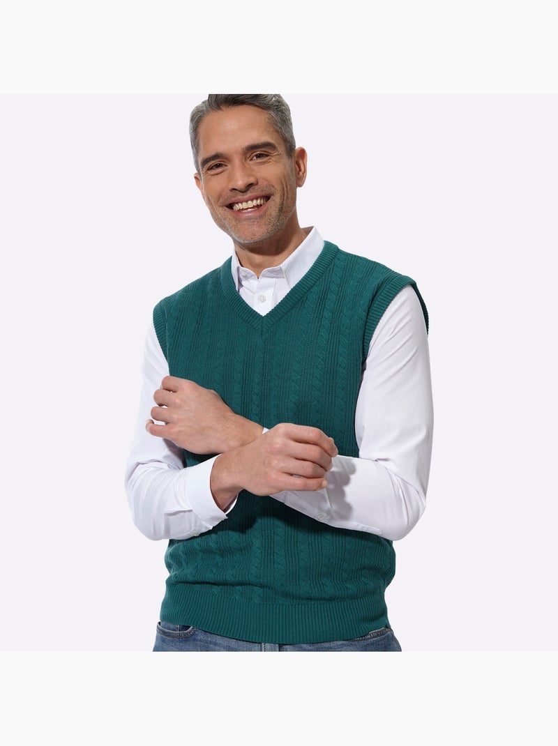 Pull sans manches fabriqué à partir de matériaux recyclés - taille standard - moda vilona Bleu pétrole - Kiabi