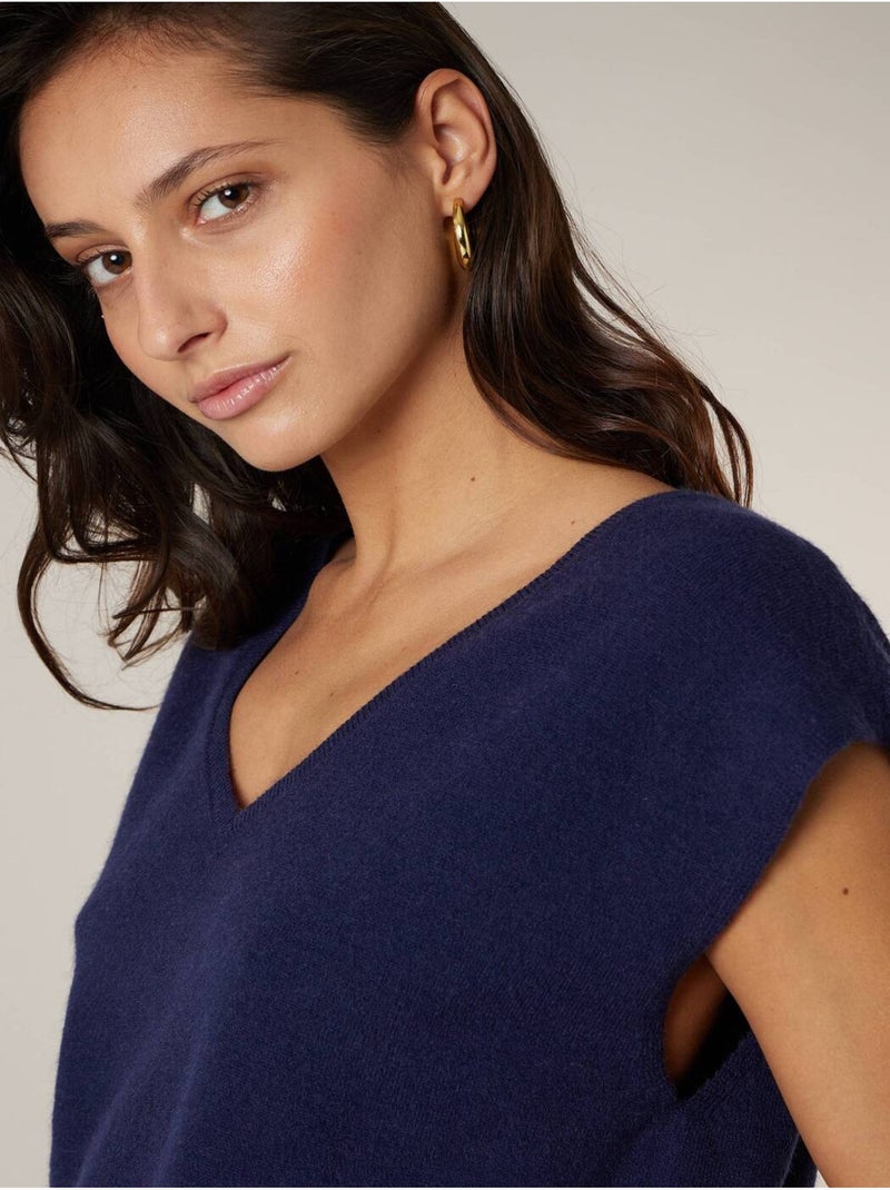 Pull sans manches femme 'Deeluxe' Bleu marine - Kiabi
