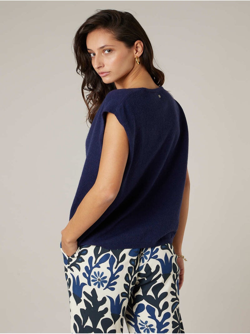 Pull sans manches femme 'Deeluxe' Bleu marine - Kiabi