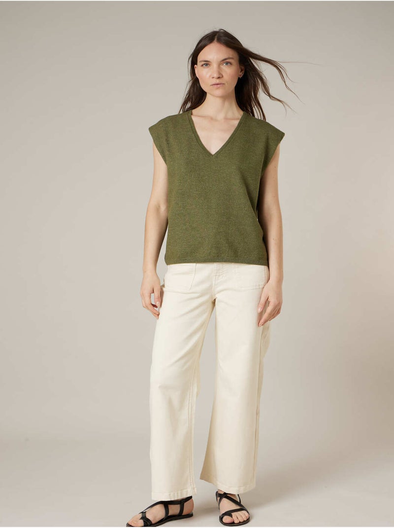 Pull sans manches femme 'Deeluxe' Vert tilleul - Kiabi