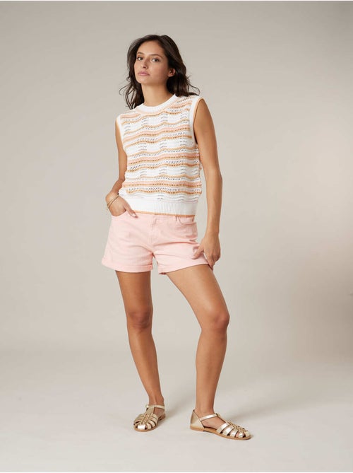 Pull sans manches femme en maille fantaisie 'Deeluxe' - Kiabi