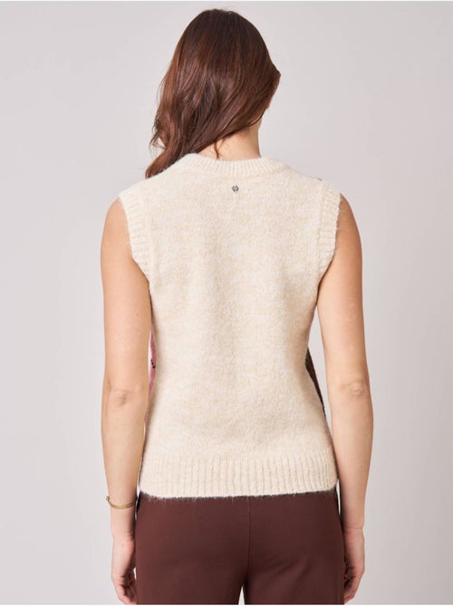 Pull sans manches femme motif losanges 'Deeluxe' - Kiabi Pull sans manches femme motif losanges 'Deeluxe' - Kiabi
