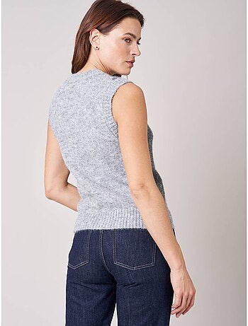 Pull sans manches femme motif losanges 'Deeluxe'