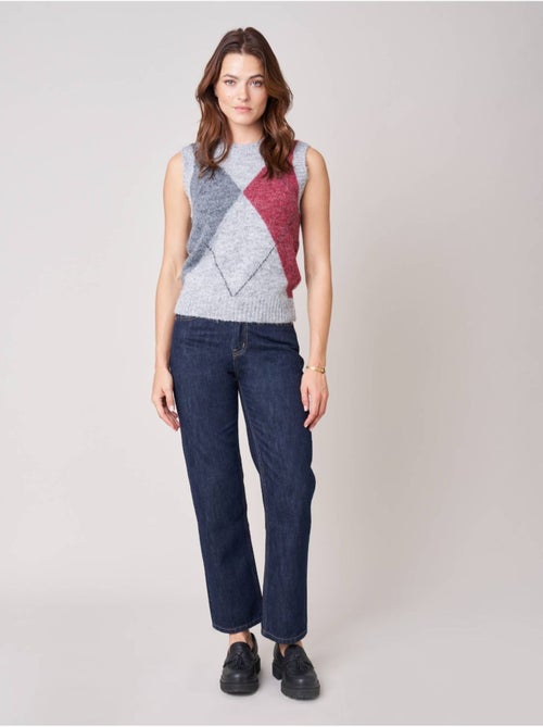 Pull sans manches femme motif losanges 'Deeluxe' - Kiabi Pull sans manches femme motif losanges 'Deeluxe' - Kiabi