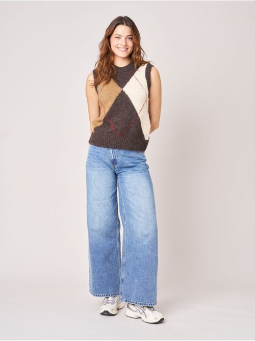 Pull sans manches femme motif losanges 'deeluxe' - Kiabi Pull sans manches femme motif losanges 'deeluxe' - Kiabi