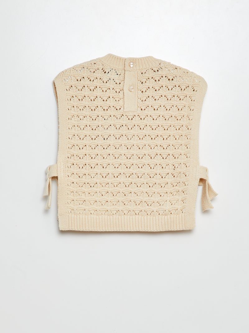 Pull sans manches fendu sur les côtés BEIGE - Kiabi