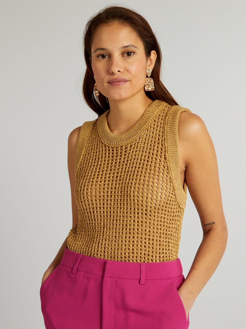 Pull sans manches Jaune - Kiabi