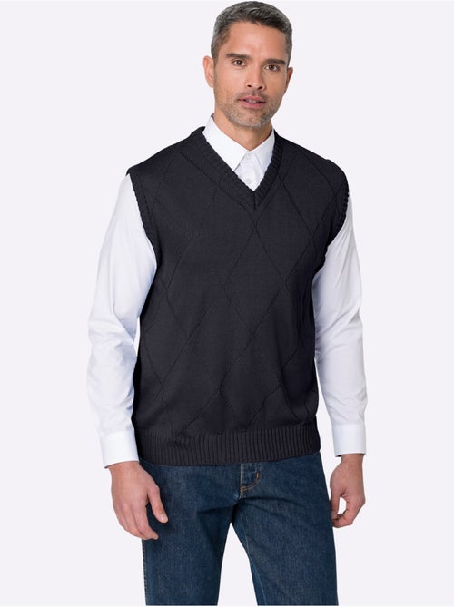 Pull sans manches joli motif losanges - taille standard - moda vilona - Kiabi Pull sans manches joli motif losanges - taille standard - moda vilona - Kiabi