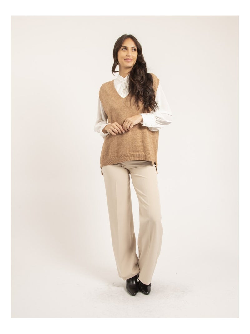 Pull sans manches KATALIA Beige - Kiabi