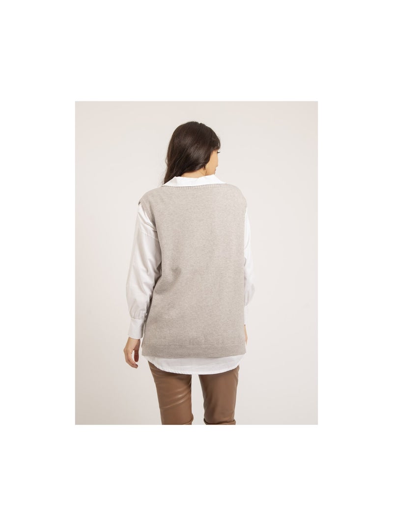 Pull sans manches KATALIA Gris - Kiabi