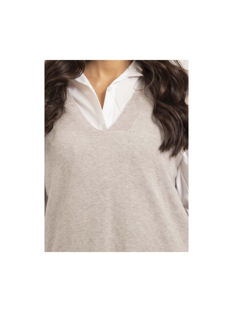 Pull sans manches KATALIA Gris - Kiabi