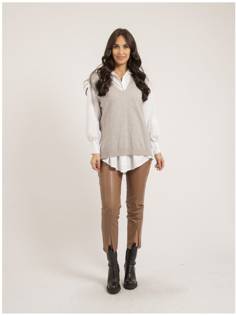 Pull sans manches KATALIA Gris - Kiabi