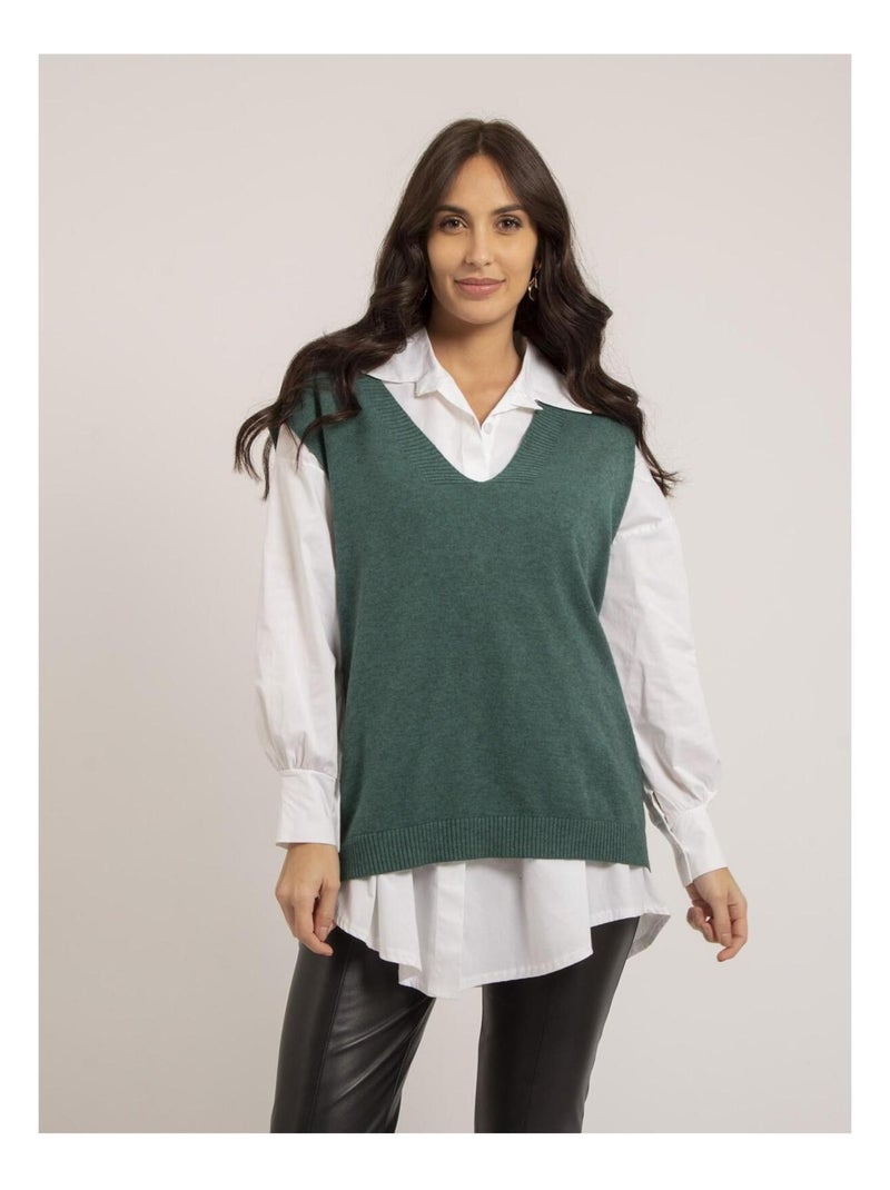 Pull sans manches KATALIA Vert forêt - Kiabi