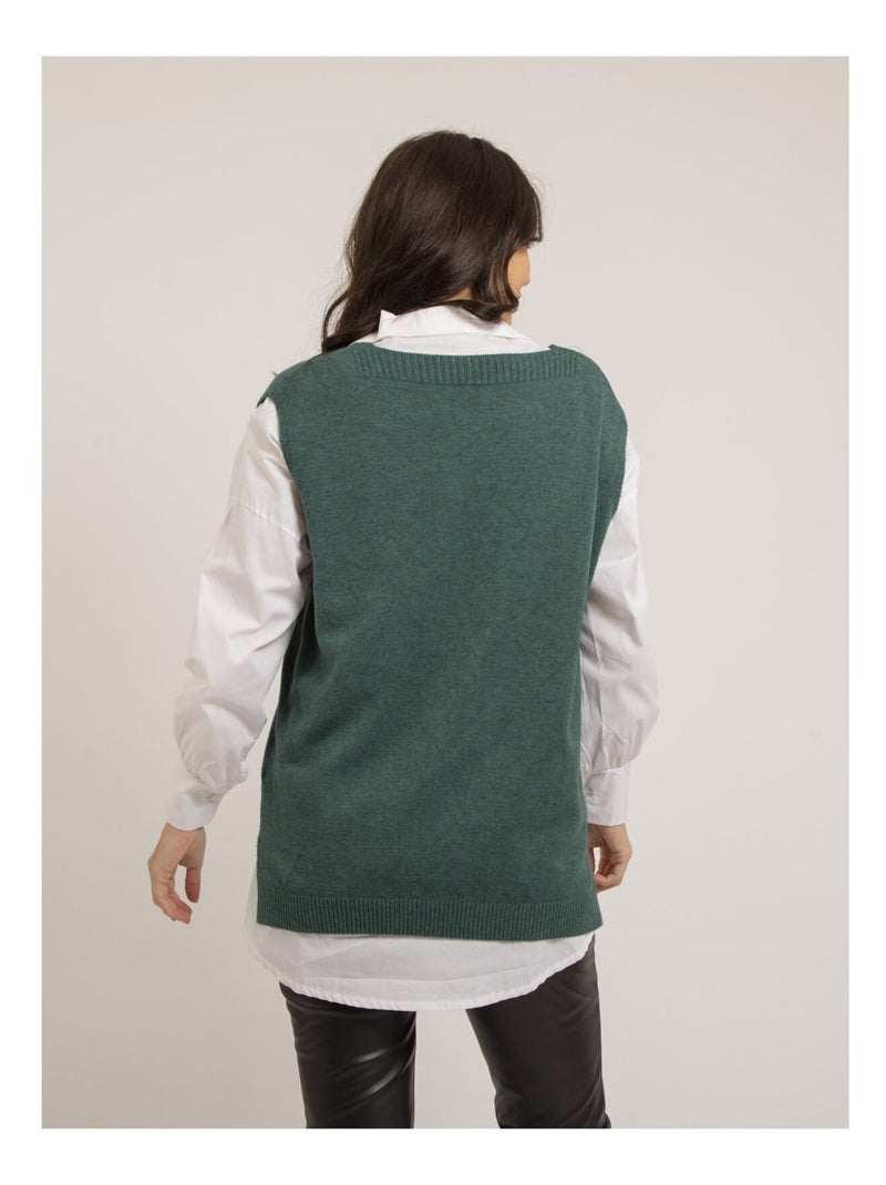 Pull sans manches KATALIA Vert forêt - Kiabi
