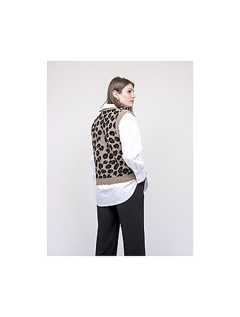 Pull sans manches léopard kurtina