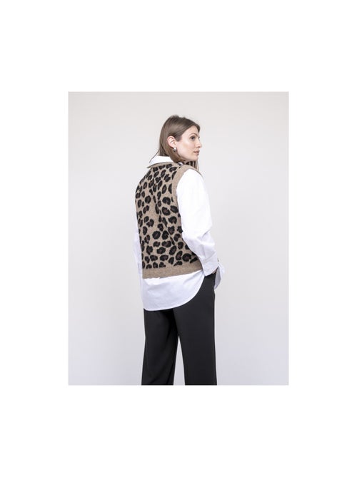 Pull sans manches léopard kurtina - Kiabi