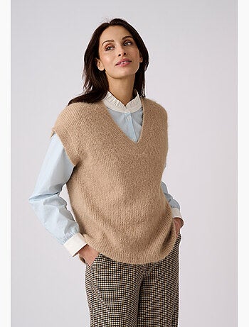 Pull sans manches maille perlée thermolactyl - damart