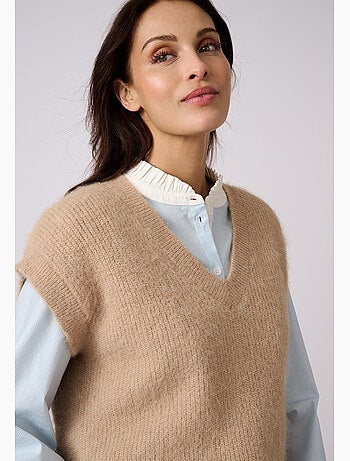 Pull sans manches maille perlée thermolactyl - damart