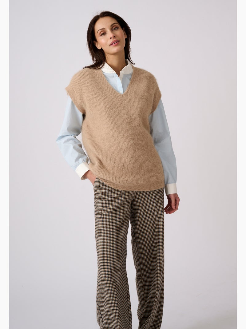 Pull sans manches maille perlée thermolactyl - damart Marron - Kiabi