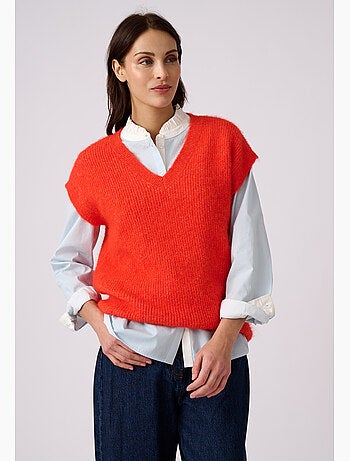 Pull sans manches maille perlée thermolactyl - damart