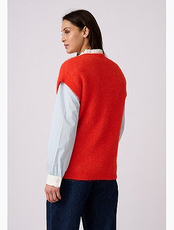 Pull sans manches maille perlée thermolactyl - damart