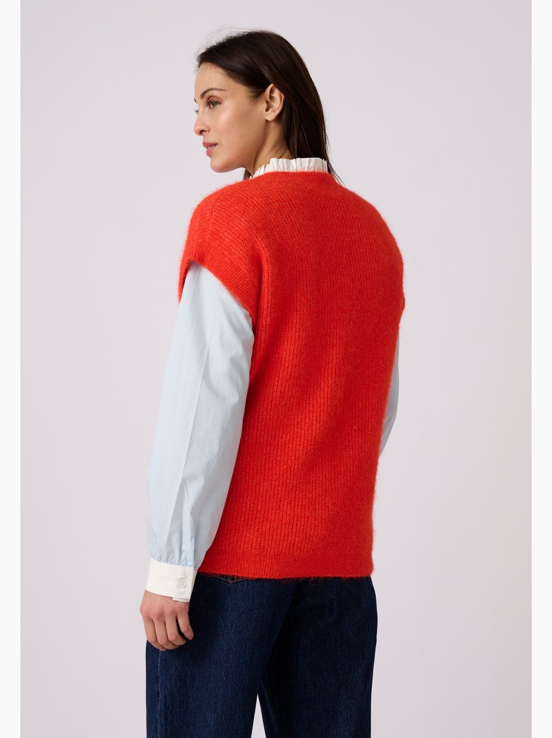 Pull sans manches maille perlée thermolactyl - damart Rouge - Kiabi