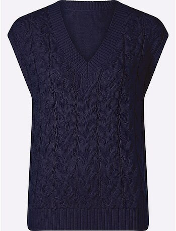Pull sans manches motif torsadé mode - taille standard - moda vilona