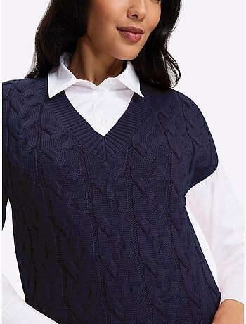 Pull sans manches motif torsadé mode - taille standard - moda vilona