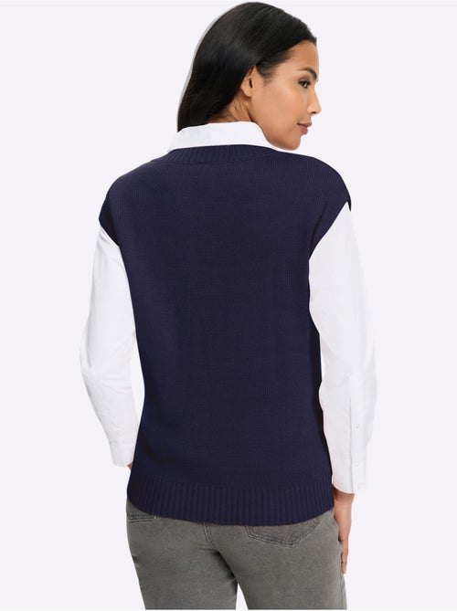 Pull sans manches motif torsadé mode - taille standard - moda vilona - Kiabi Pull sans manches motif torsadé mode - taille standard - moda vilona - Kiabi