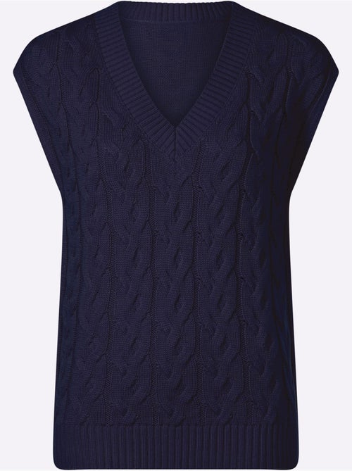 Pull sans manches motif torsadé mode - taille standard - moda vilona - Kiabi Pull sans manches motif torsadé mode - taille standard - moda vilona - Kiabi