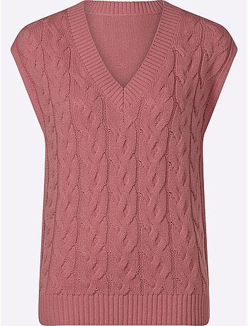 Pull sans manches motif torsadé mode - taille standard - moda vilona