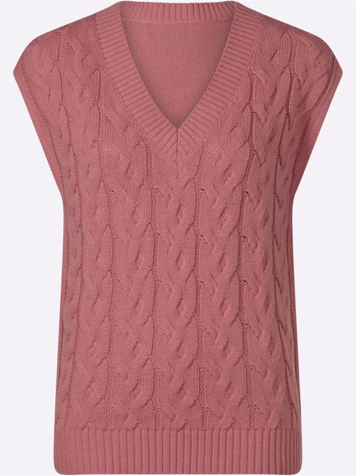 Pull sans manches motif torsadé mode - taille standard - moda vilona - Kiabi Pull sans manches motif torsadé mode - taille standard - moda vilona - Kiabi