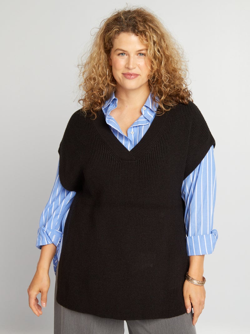 Pull sans manches noir - Kiabi