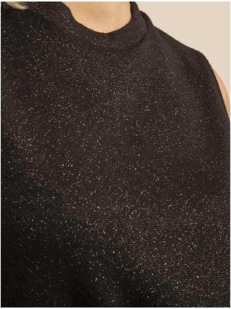 Pull sans manches paillettes KLAUDIA Noir - Kiabi