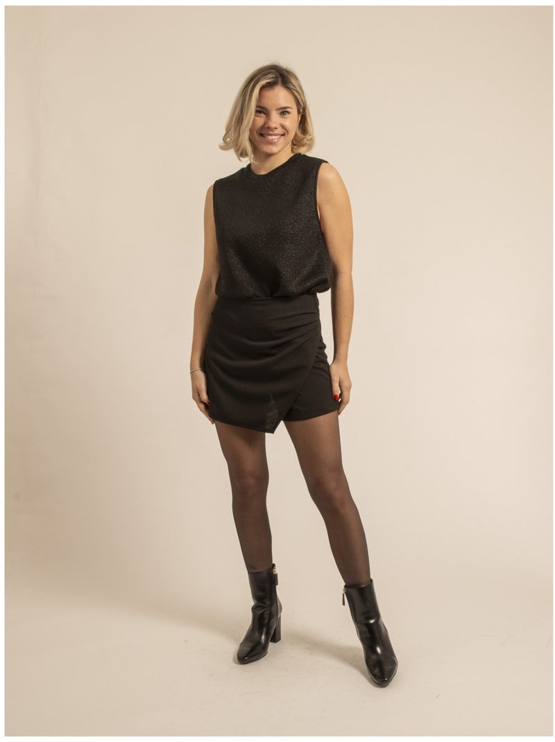 Pull sans manches paillettes KLAUDIA Noir - Kiabi