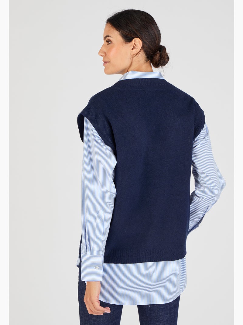 Pull sans manches Thermolactyl - Damart Bleu - Kiabi