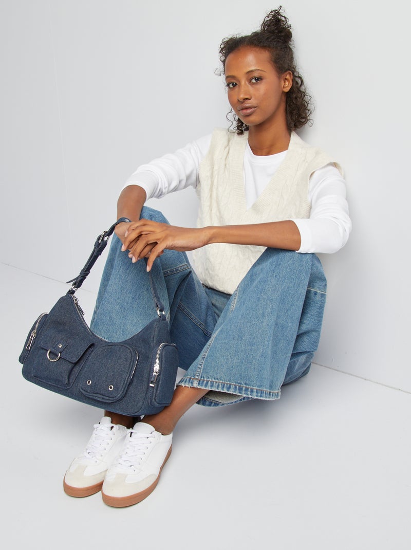 Pull sans manches torsadé avec t-shirt intégré blanc - Kiabi