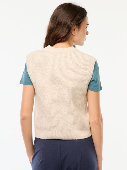 Pull sans manches torsadé - Kiabi