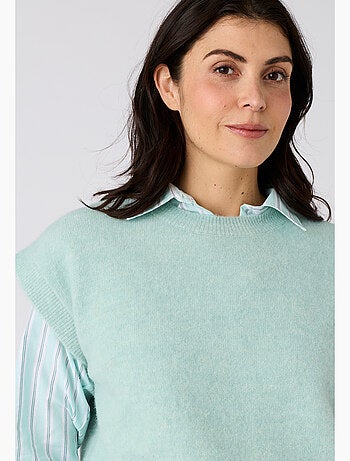 Pull sans manches toucher doux - Damart