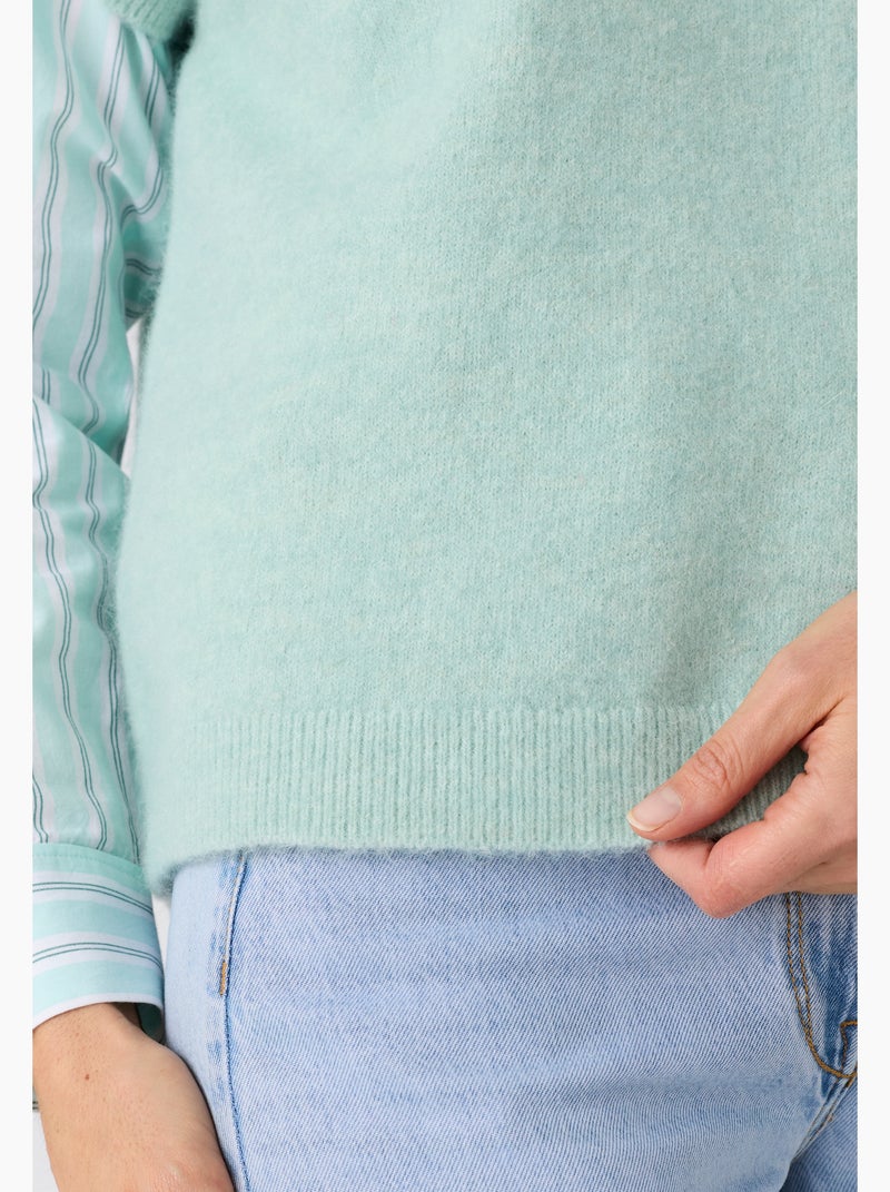 Pull sans manches toucher doux - Damart Vert d'eau - Kiabi
