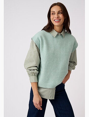 Pull sans manches toucher doux - damart