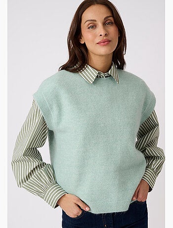 Pull sans manches toucher doux - damart