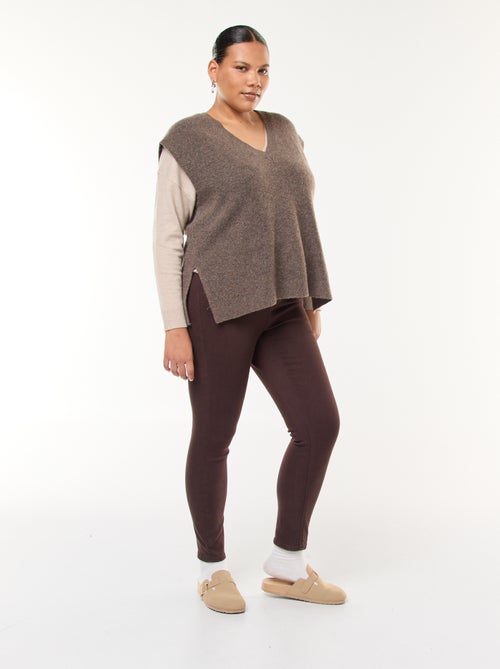 Pull sans manches uni en maille tricot - Kiabi