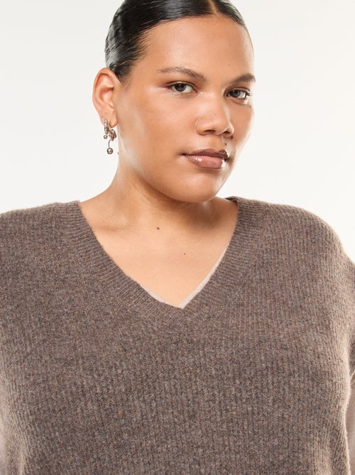 Pull sans manches uni en maille tricot - Kiabi