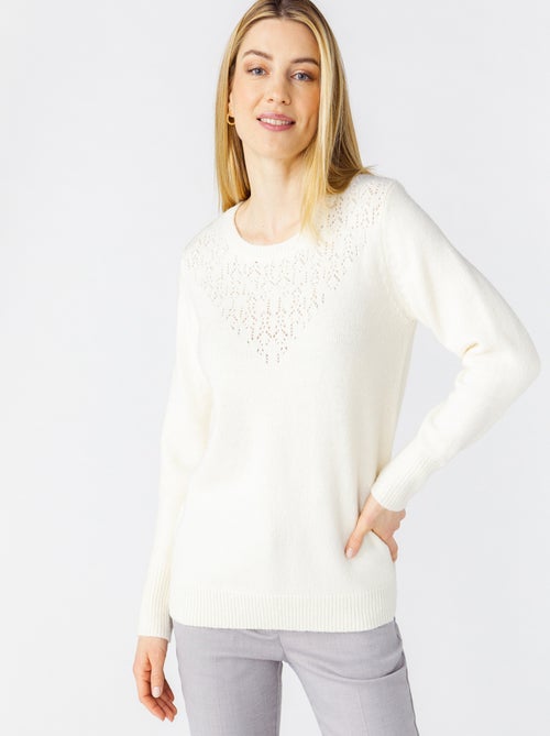Pull scintillant col rond - Damart - Kiabi