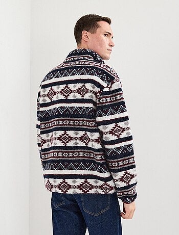 Pull Sherpa avec fermeture éclair, MO Fashion