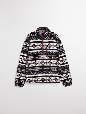 Pull Sherpa avec fermeture éclair, MO Fashion