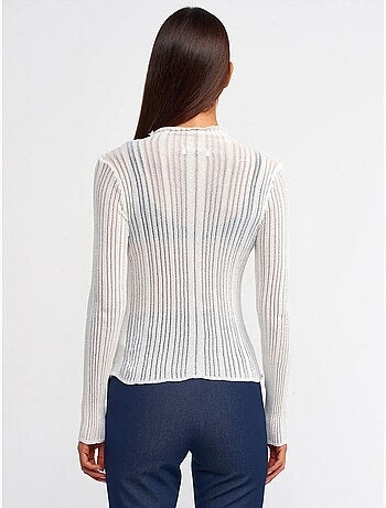 Pull slim à col montant court et côtes dilvin