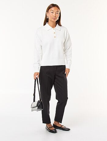 Pull style polo en maille stretch